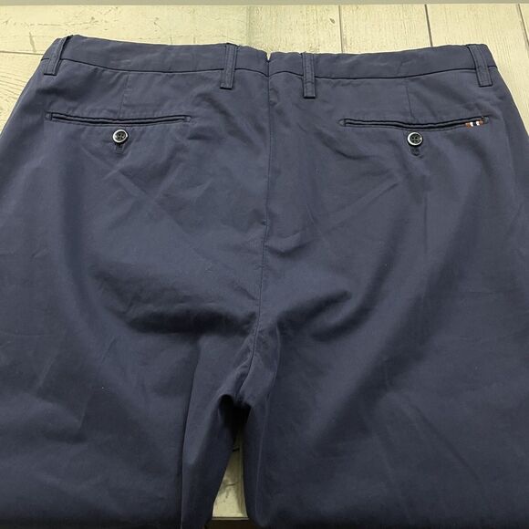 Zanella Noah Men's W36 x L36 Blue Stretch Flat Front Khaki Chino Pants NWT - Picture 4 of 11
